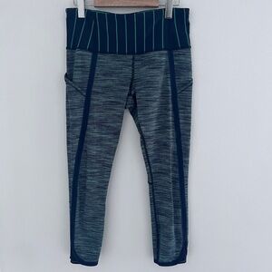 Lululemon high waist with pocket bleu and green